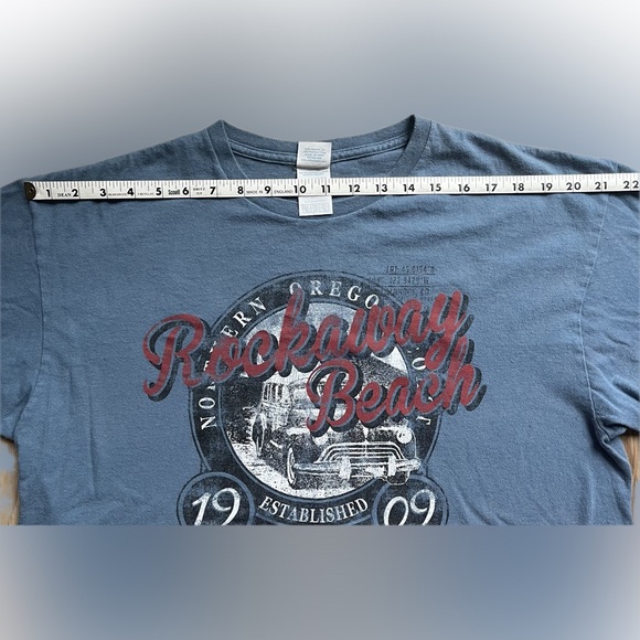 Rockaway Beach Blueish Gray T-shirt DELTA PRO WEIGHT Size XL - Picture 5 of 6